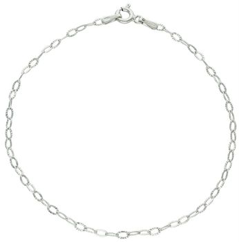 Delikatna srebrna bransoletka z owalnych oczek – szerokość 2 mm, długość 19 cm. Wykonana ze srebra 925. Klasyczne zapięcie na karabińczyk. Subtelny i ponadczasowy design.1.jpg